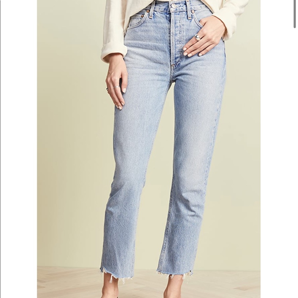 AGOLDE Riley High Rise Straight Crop Jeans